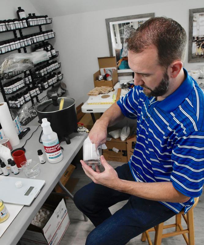 Scott Fischer reuses as many containers as possible, which requires hours of cleaning and sanitizing.